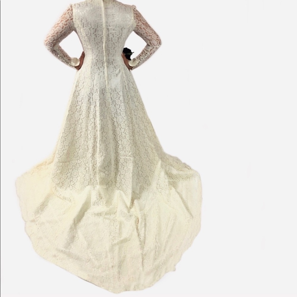 🚫SOLD•E✝️SY🚫 Vintage VICTORIAN Full Lace Wedding Dress TPIBS - Picture 5 of 8